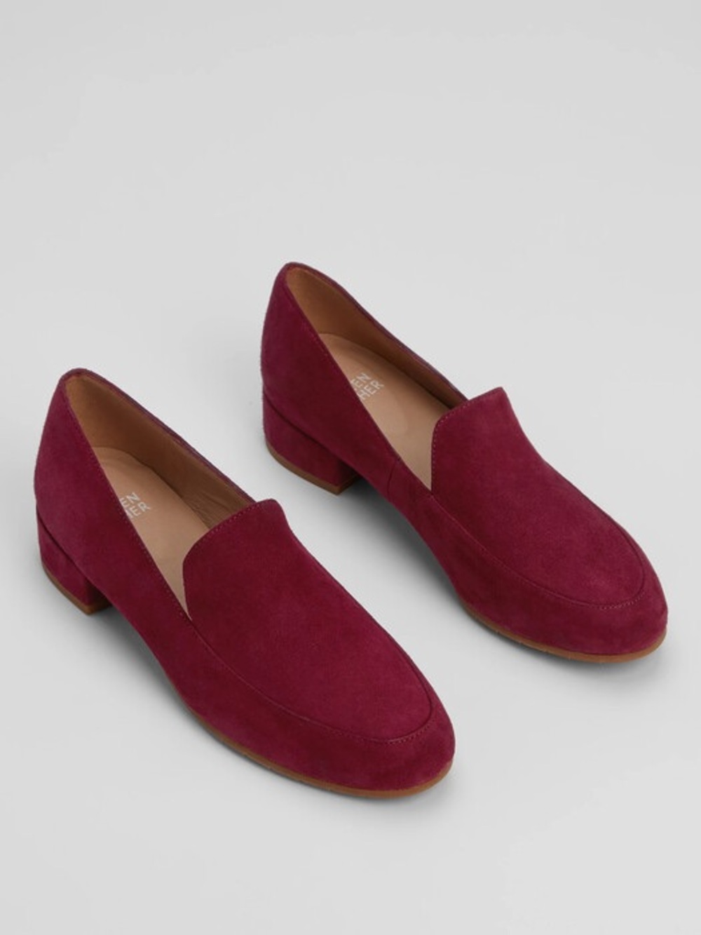 Eileen Fisher Elan Suede Loafers Size 10 Deep Claret NWOT